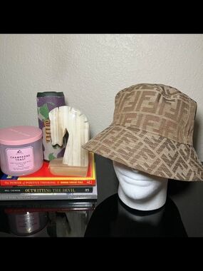 Fendi FF Monogram Brown Bucket Hat